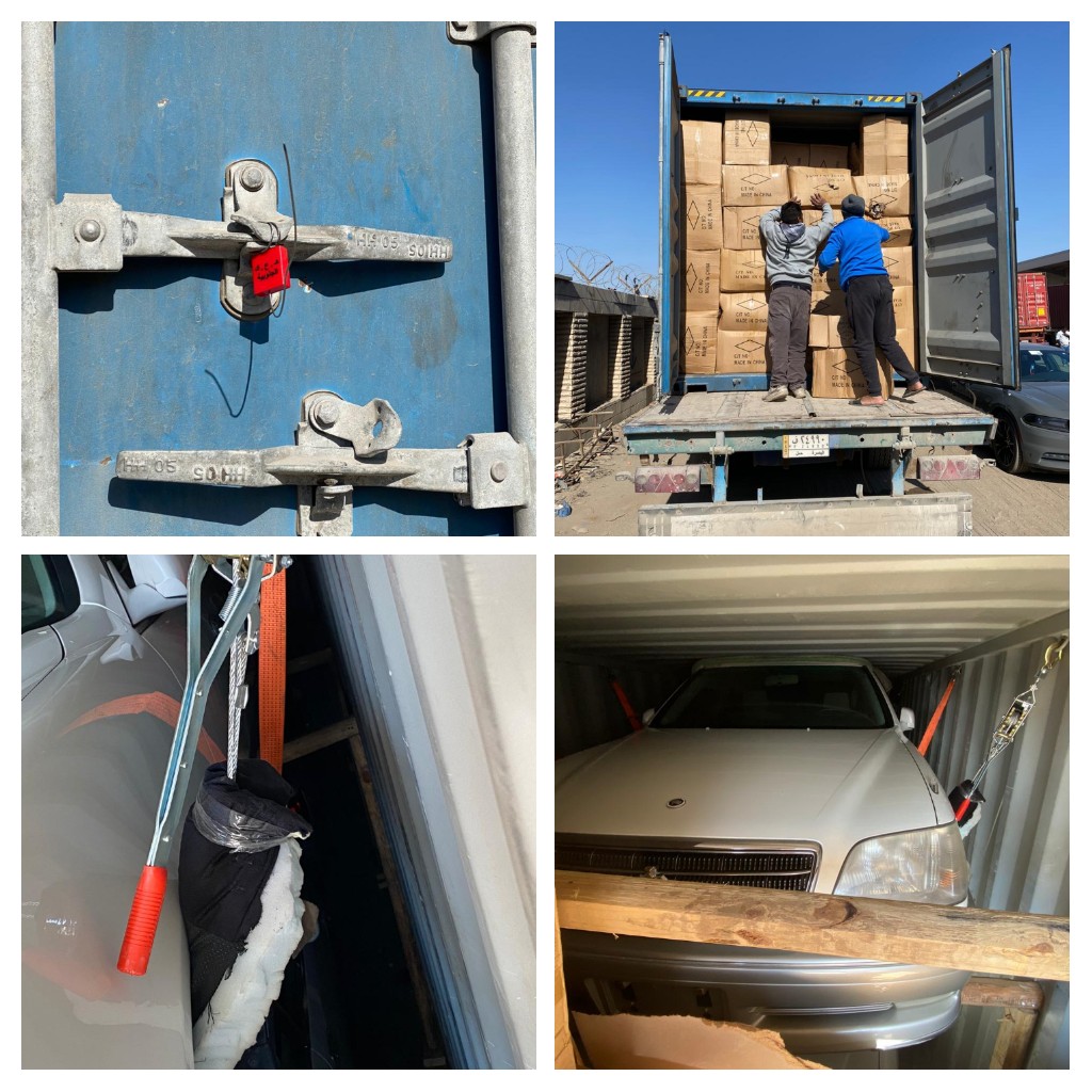 بالصورة.. احباط عملية تهريب مجموعة سيارات في العراق