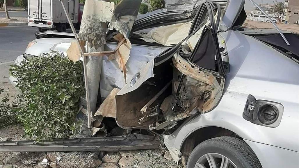 بالصور.. مصرع شخص إثر حادث سير مروع في كربلاء