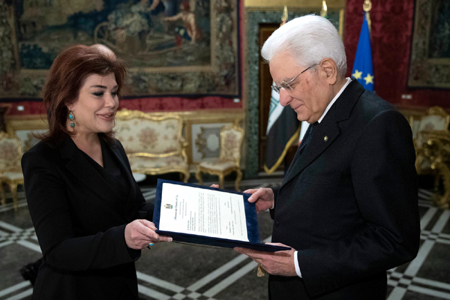 صفية السهيل تُقدّم أوراق اعتمادها كسفيرة للعراق في ايطاليا