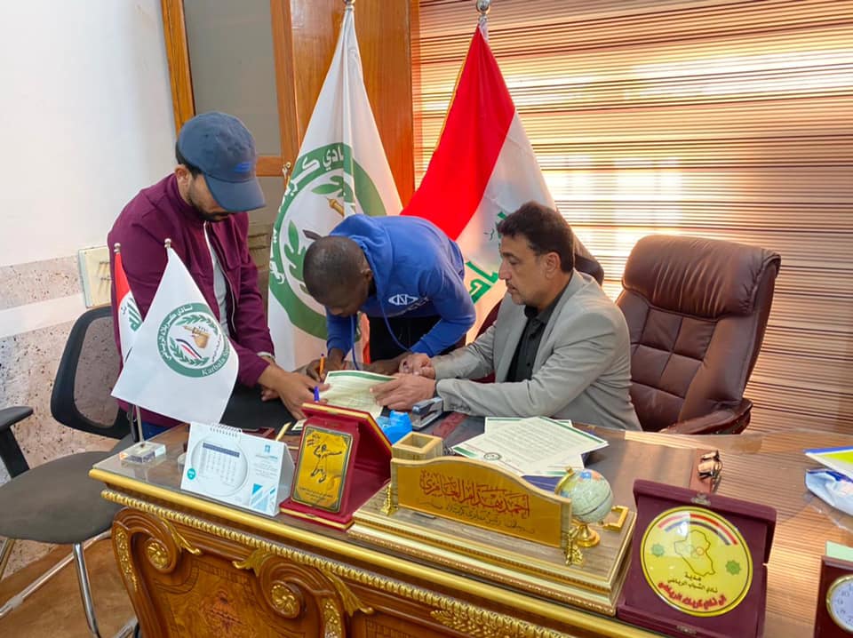 نادي كربلاء يتعاقد مع اللاعب الغيني كمارة ابو بكر استعدادا للعودة لدوري الاضواء