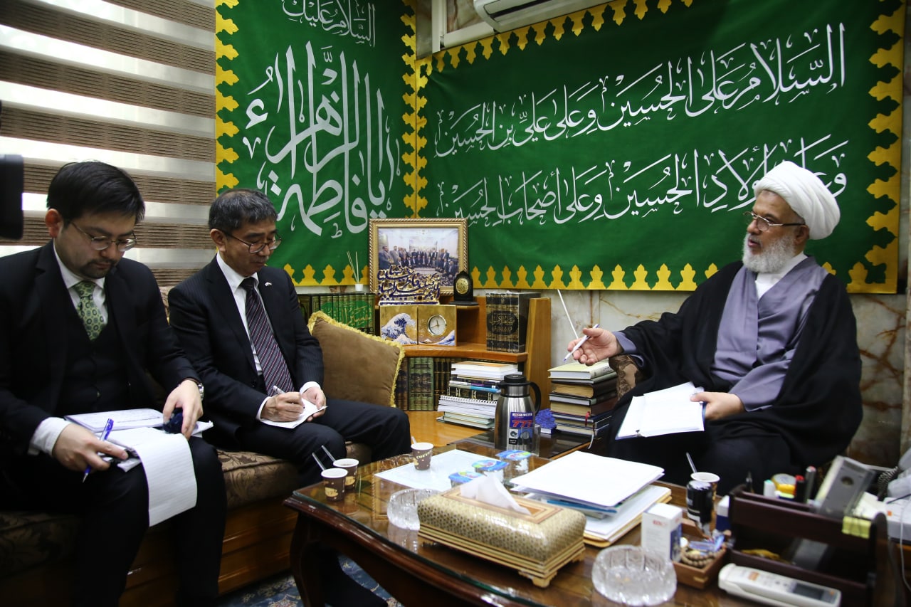 تفاصيل لقاء الشيخ عبد المهدي الكربلائي بالسفير الياباني