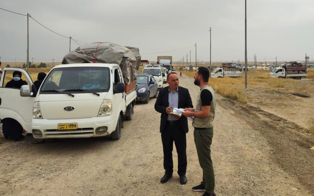 عودة (118) نازحاً من مخيمات النزوح في أربيل إلى مناطقهم في نينوى