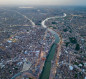 لقطات من الجو  تظهر مدينة الحلة ونهرها الذي يشطرها الى نصفين