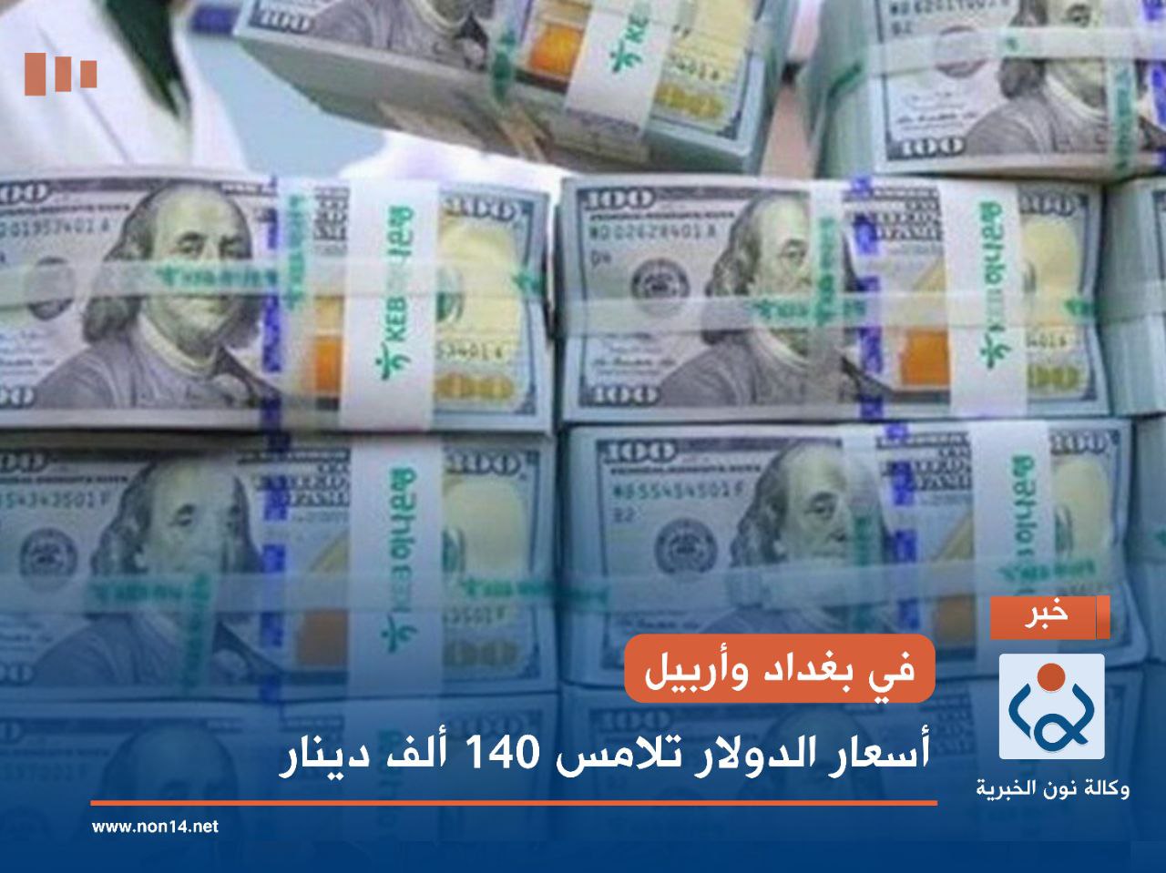 في بغداد وأربيل.. أسعار الدولار تلامس 140 ألف دينار