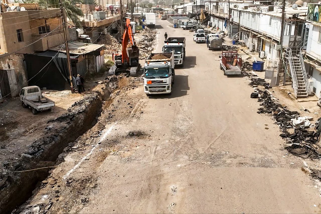 العتبة العسكرية تباشر بتنفيذ مشروع تأهيل شارعي الشواف والقصابين في سامراء