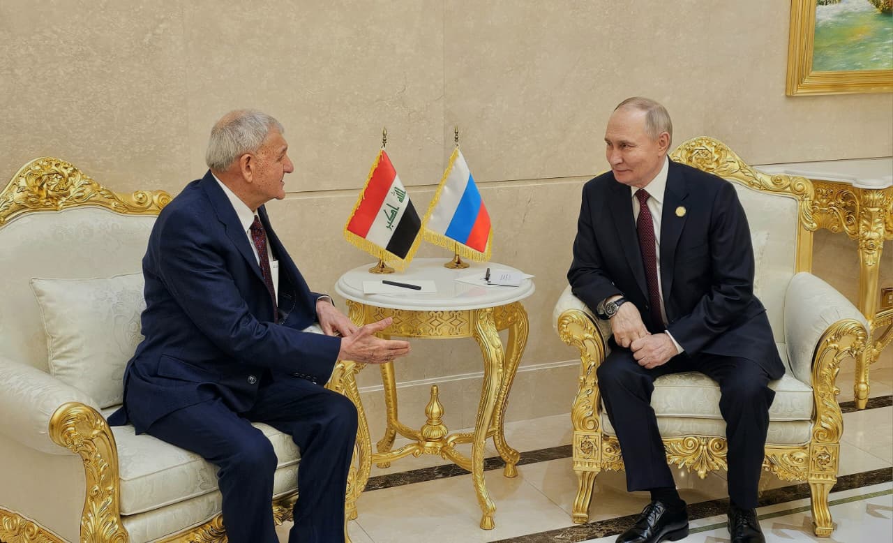 رشيد وبوتين يتفقان على مواجهة التحديات وتعزيز علاقات العراق وروسيا
