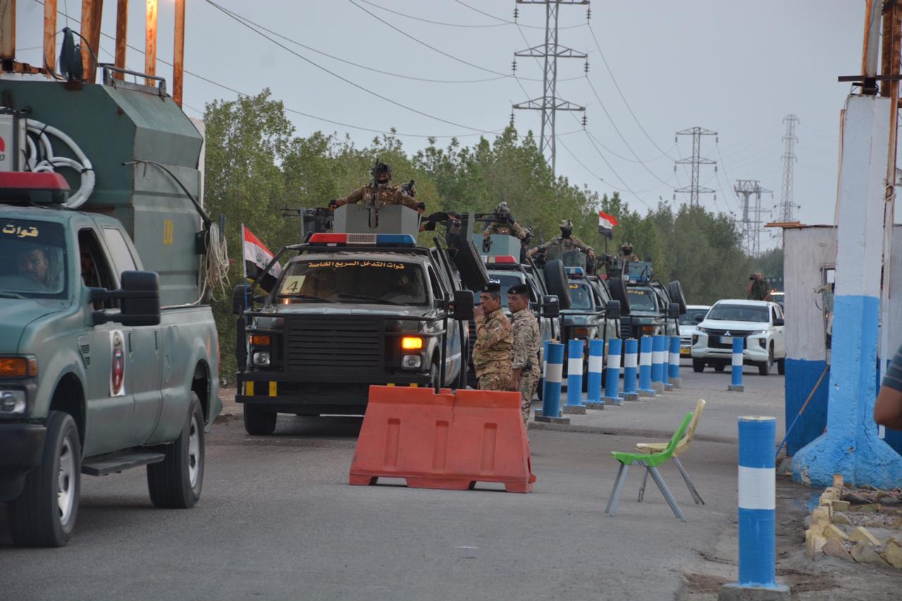 الإعلام الأمني: المباشرة بتنفيذ واجب تفتيش وفرض الأمن شمال البصرة