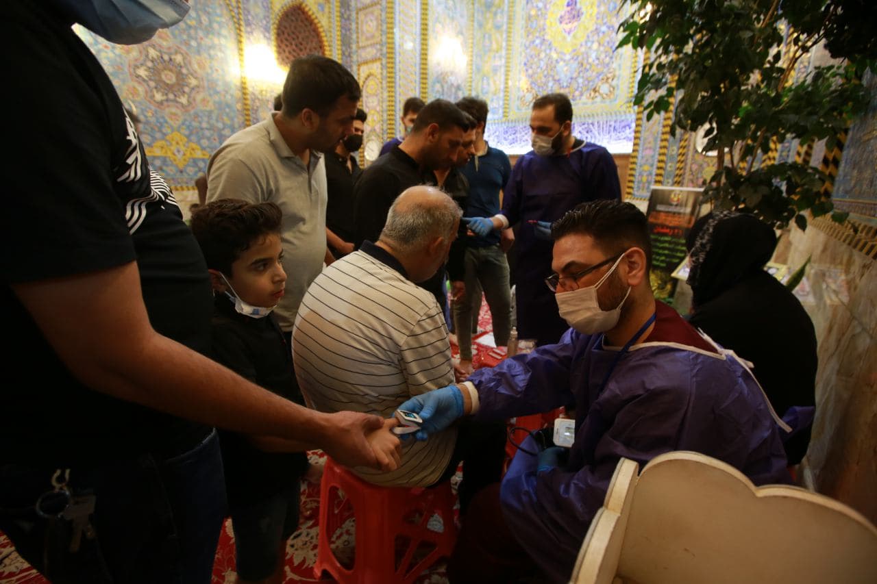 بالصور.. العتبة الحسينية تتأكد من سلامة زائريها باصابات كورونا