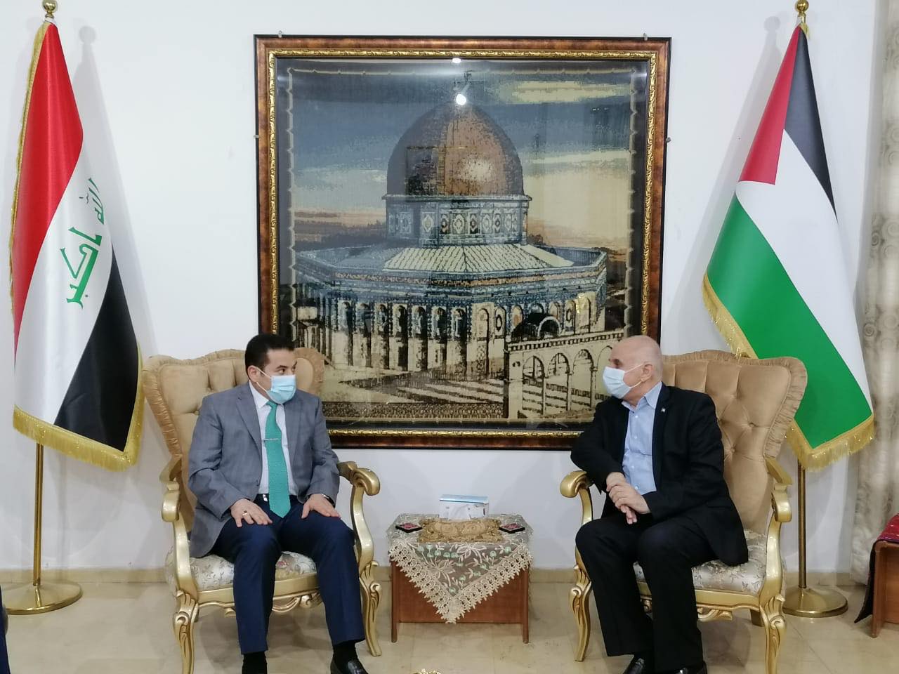 ممثلاً لرئيس الوزراء.. الاعرجي يزور السفارة الفلسطينية ويؤكد دعم العراق للحق الفلسطيني