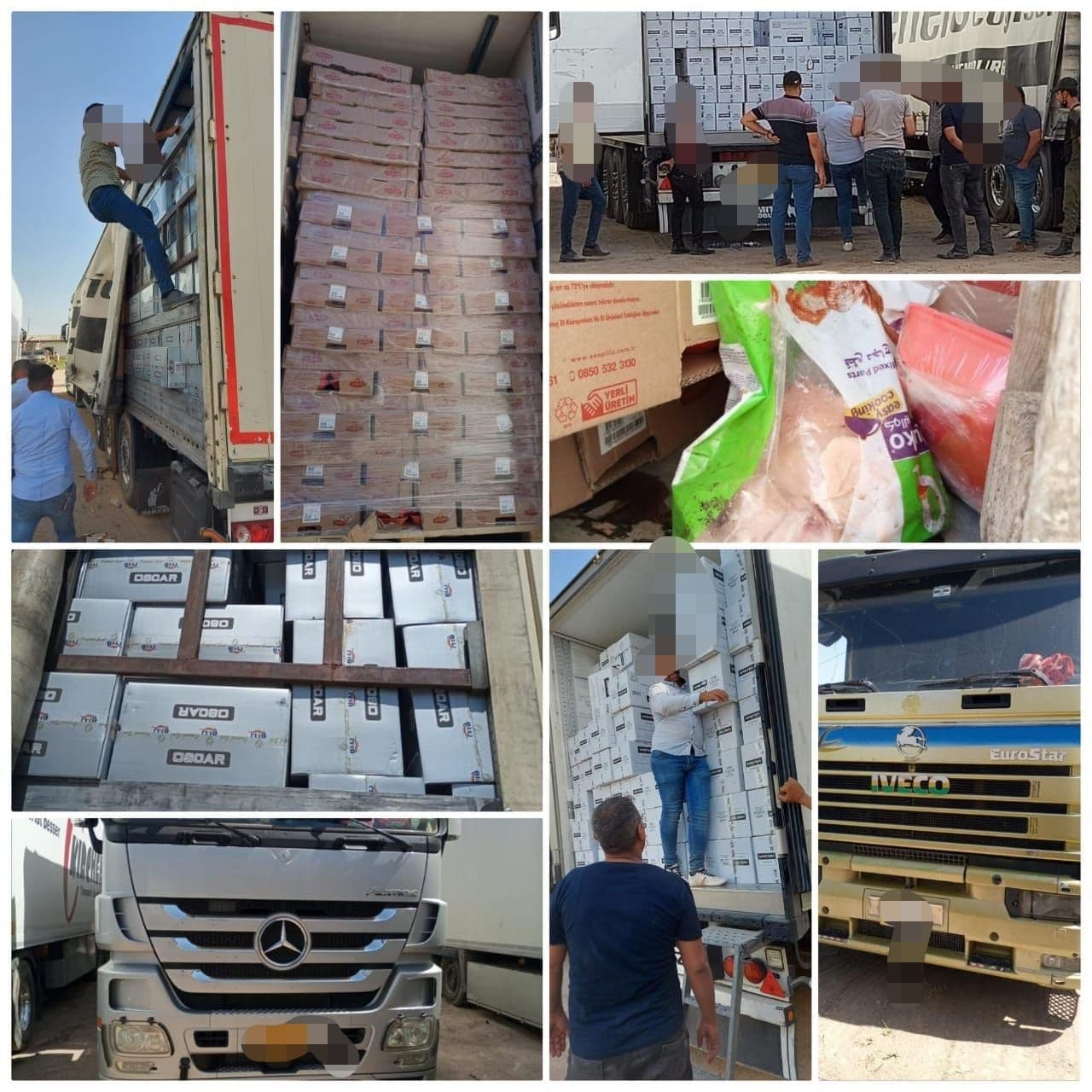 الاستخبارات تضبط شاحنات محملة بمواد مهربة وتقبض على مخالفين للاقامة