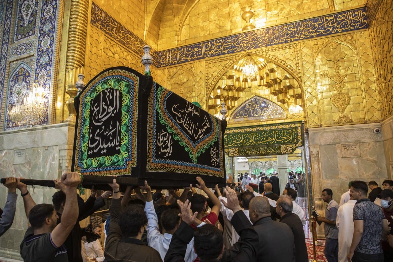 بالصور.. التشييع الرمزي للامام محمد الجواد (ع) في كربلاء