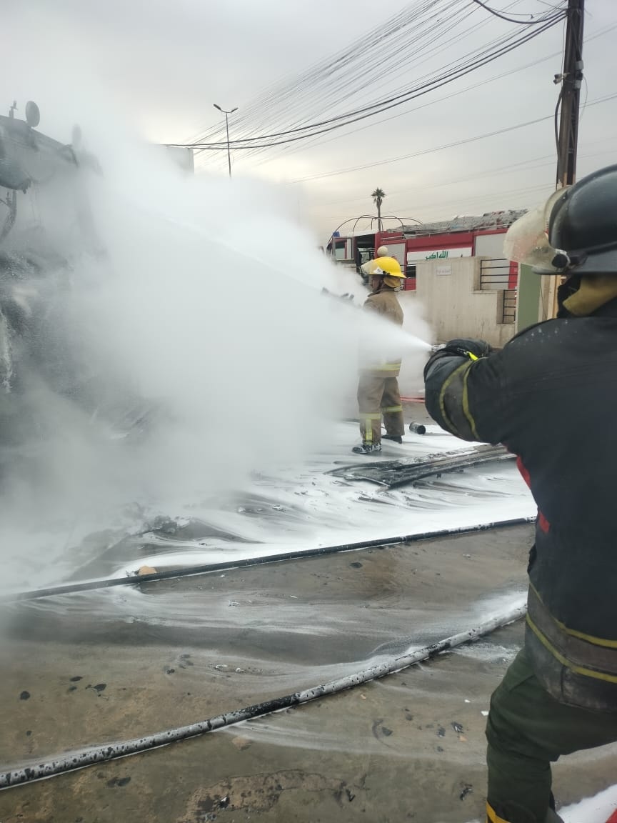 بالصور.. حريق داخل محطة وقود حكومية في نينوى