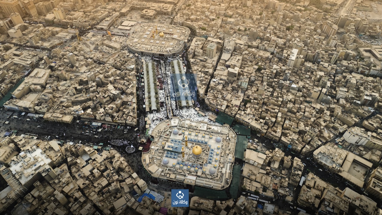 وكالة نون تنشر لقطات جوية بتقنية 360 درجة لمدينة كربلاء في السابع من المحرم