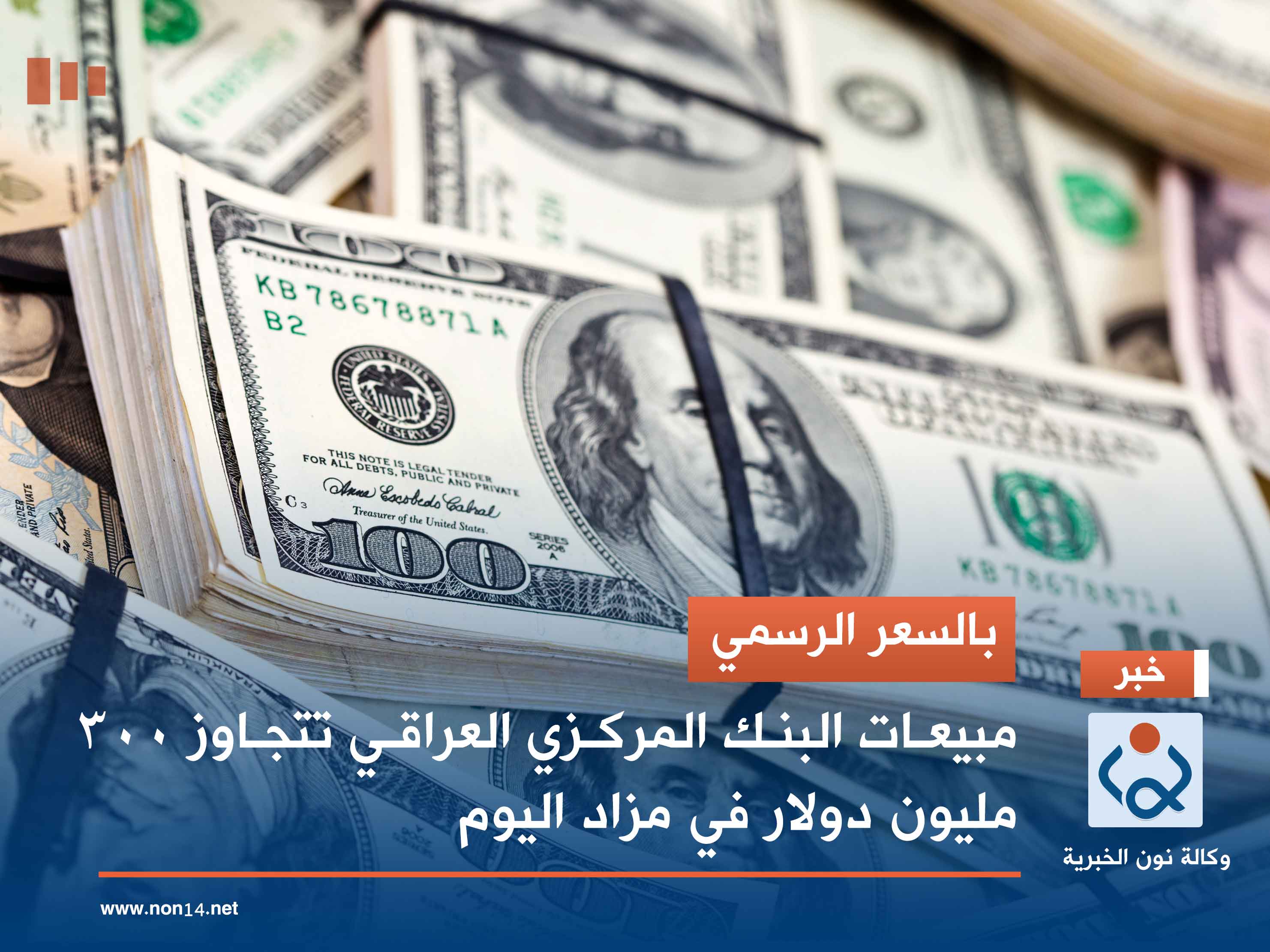 بالسعر الرسمي.. مبيعات البنك المركزي العراقي تتجاوز 300 مليون دولار في مزاد اليوم
