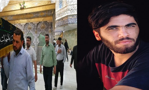 بالصور:خدام مرقد الامام الحسين يشيعون احد شهداء التظاهرات بعد وفاته داخل مستشفى زين العابدين