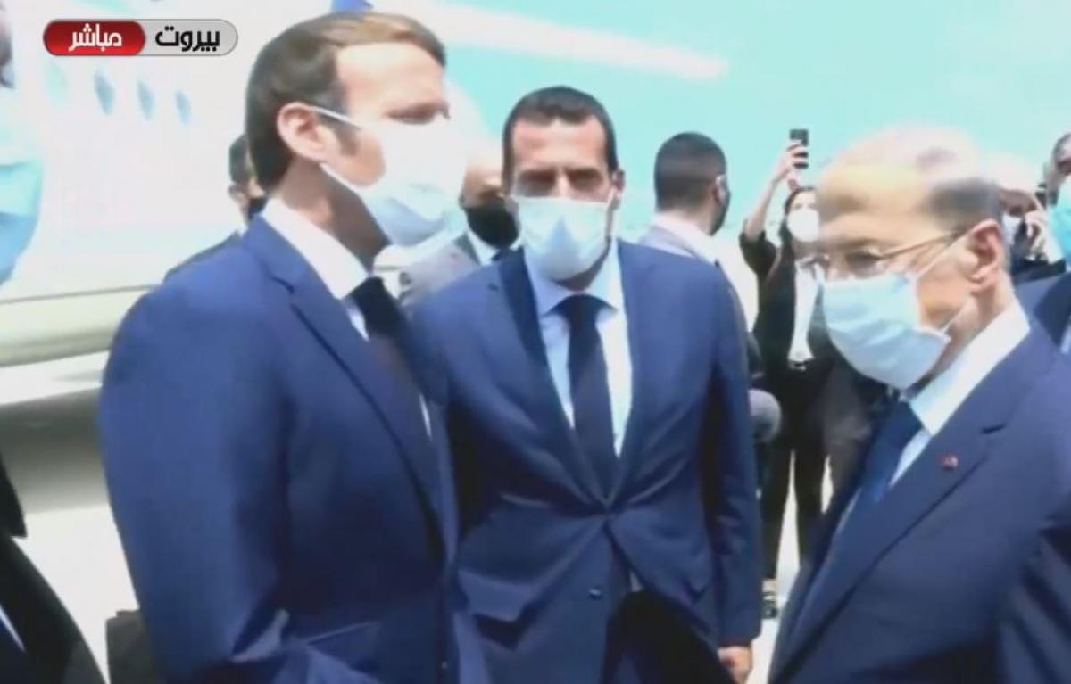 بالصور:الرئيس الفرنسي ماكرون يصل لبنان