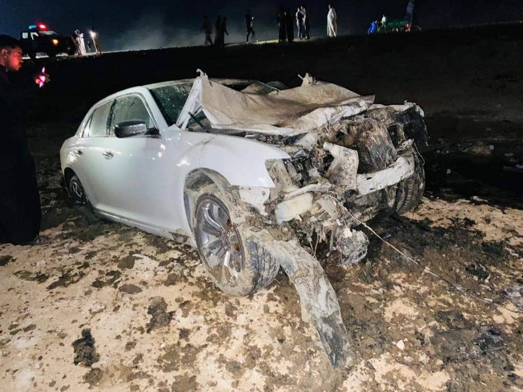 بالصور : وفاة شخص واصابة شخص اخر نتيجة حادث مروري في الديوانية