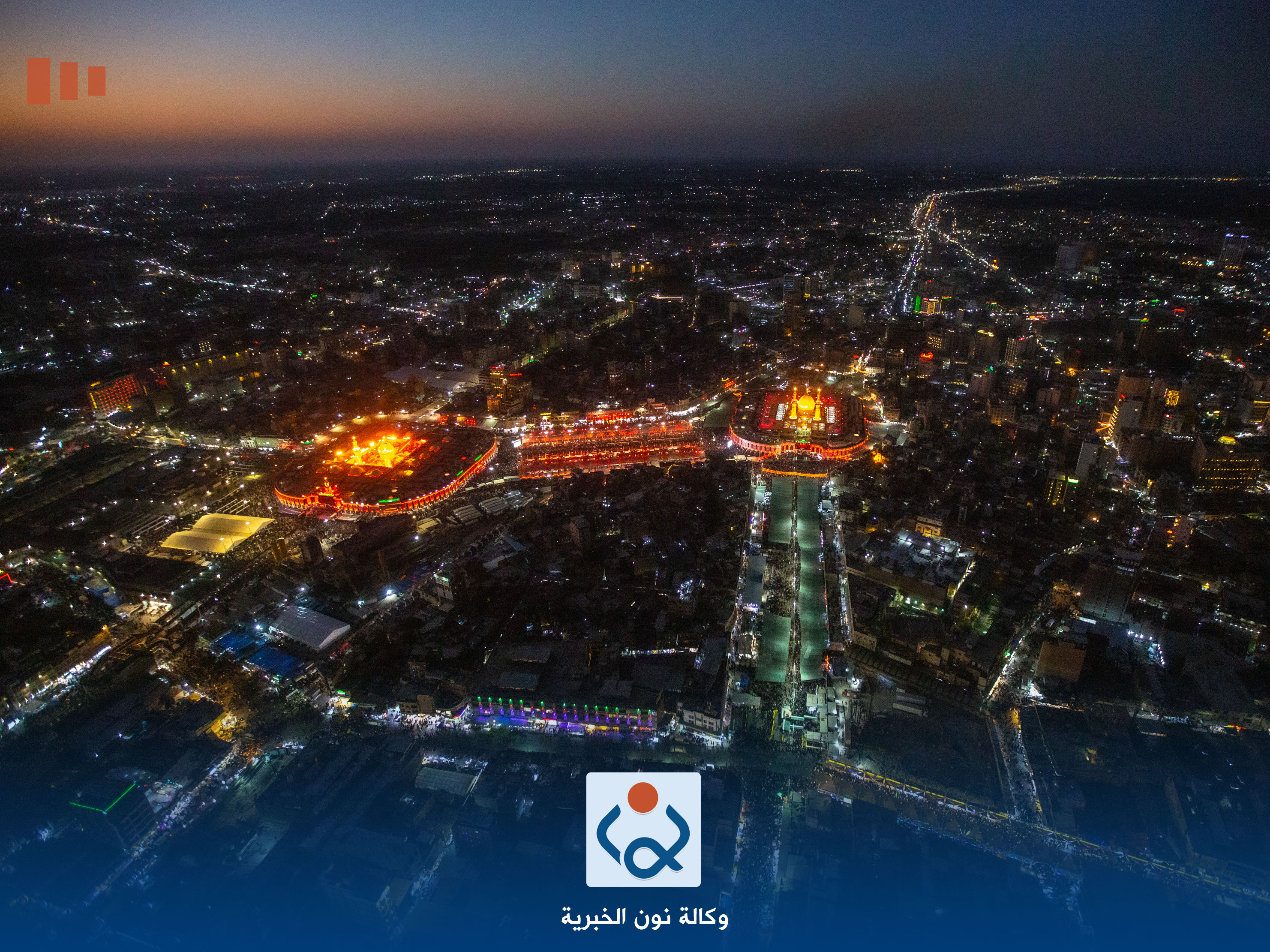 شاهد زيارة الاربعين في كربلاء من الجو ..صور حصرية